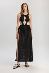 Carmen Side Tie Pareo Skirt - Black