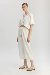 Tokyo Short Sleeve V Neck Crop Jacket - White