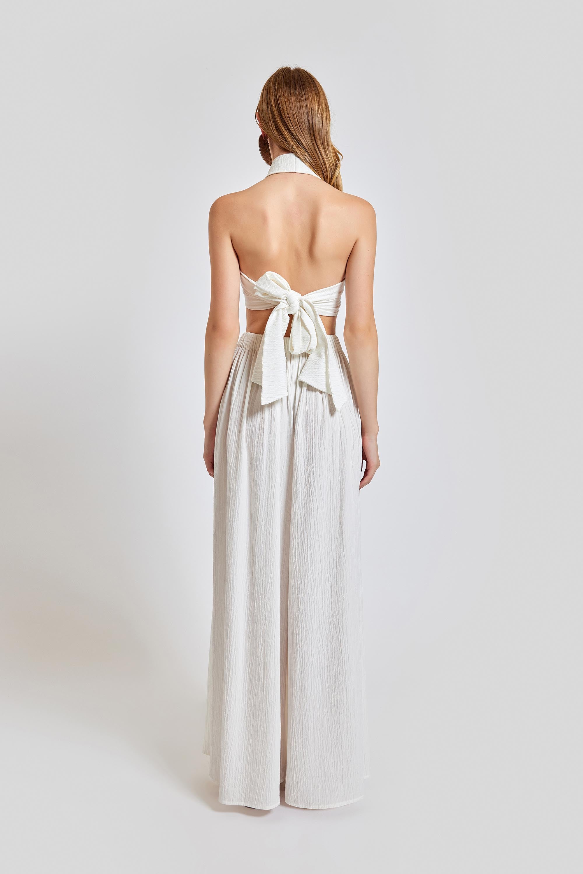Amalfi Cross Neck Bustier Top - White