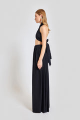 Amalfi Cross Neck Bustier Top - Black