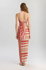 Aruba Crossed Wrap Style Bustier Top - Red