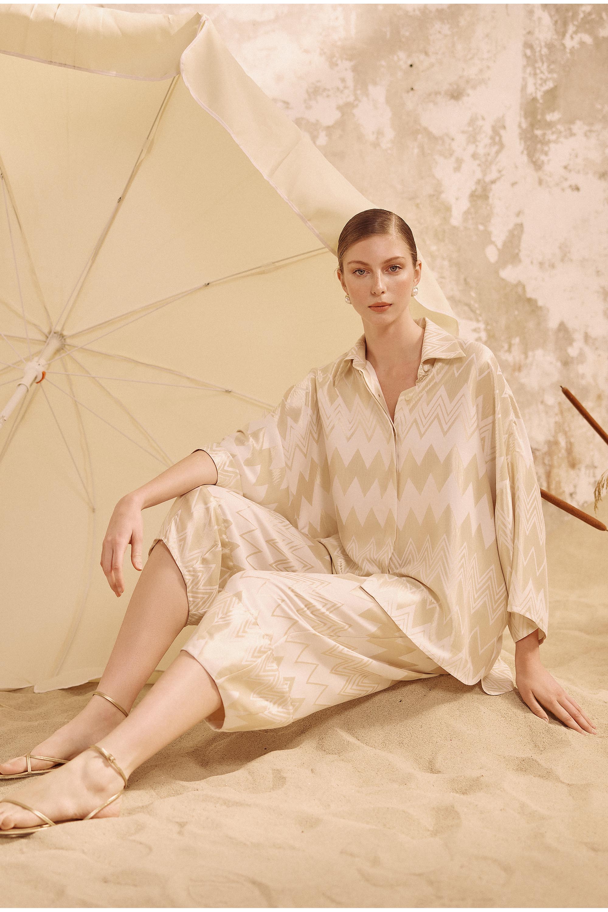 Madrid Oversize Long Fit Shirt - Gold