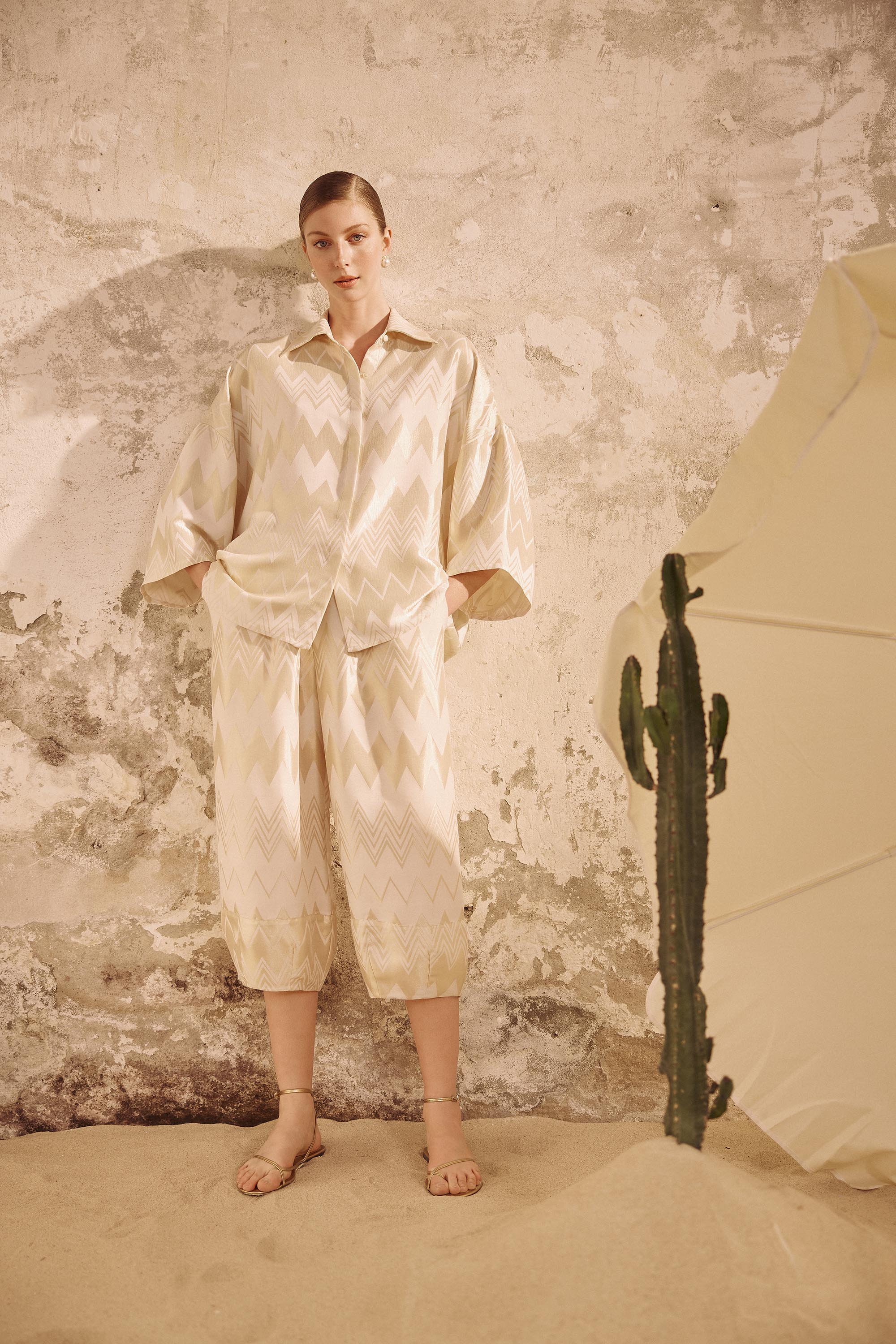 Madrid Oversize Long Fit Shirt - Gold