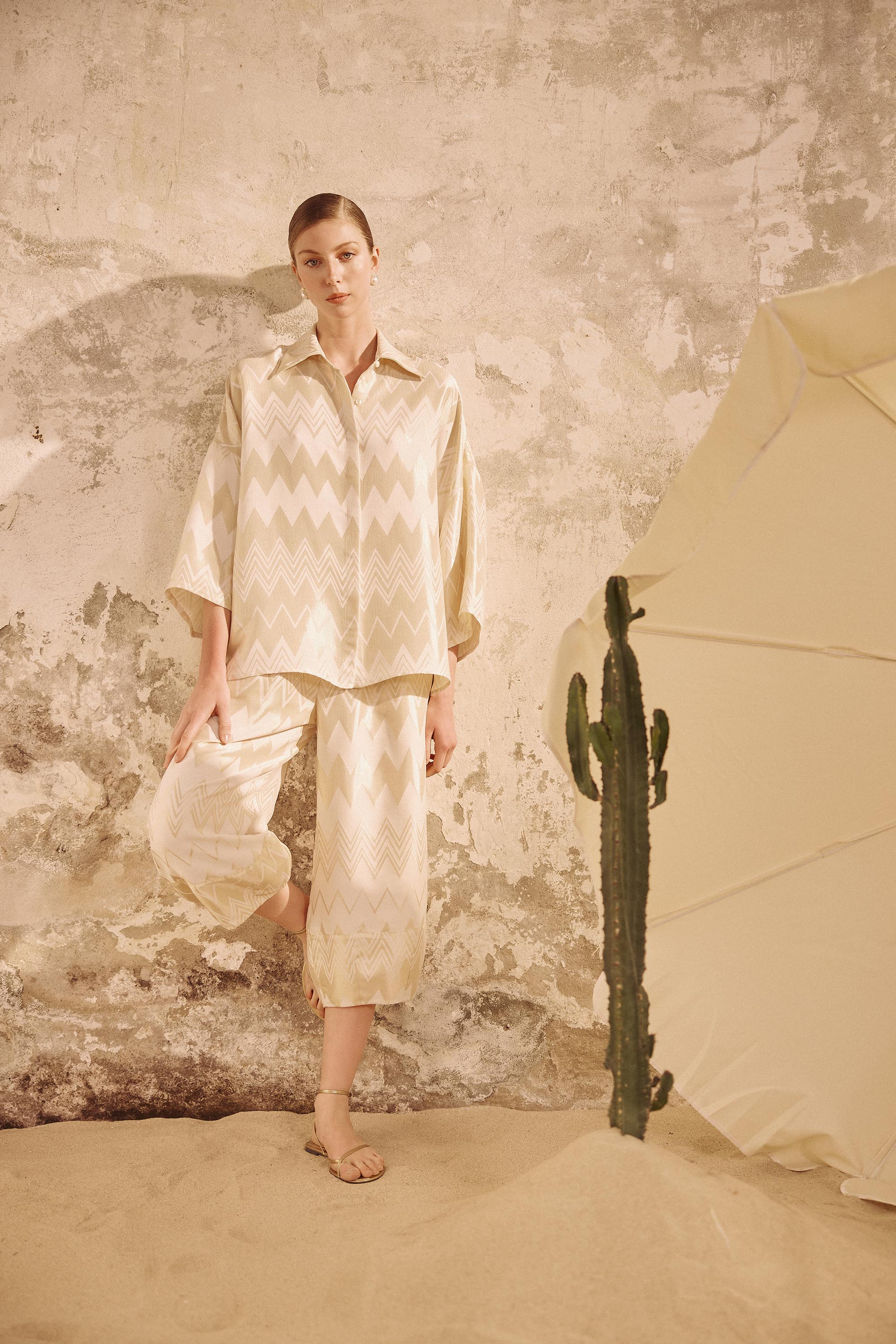 Madrid Oversize Long Fit Shirt - Gold