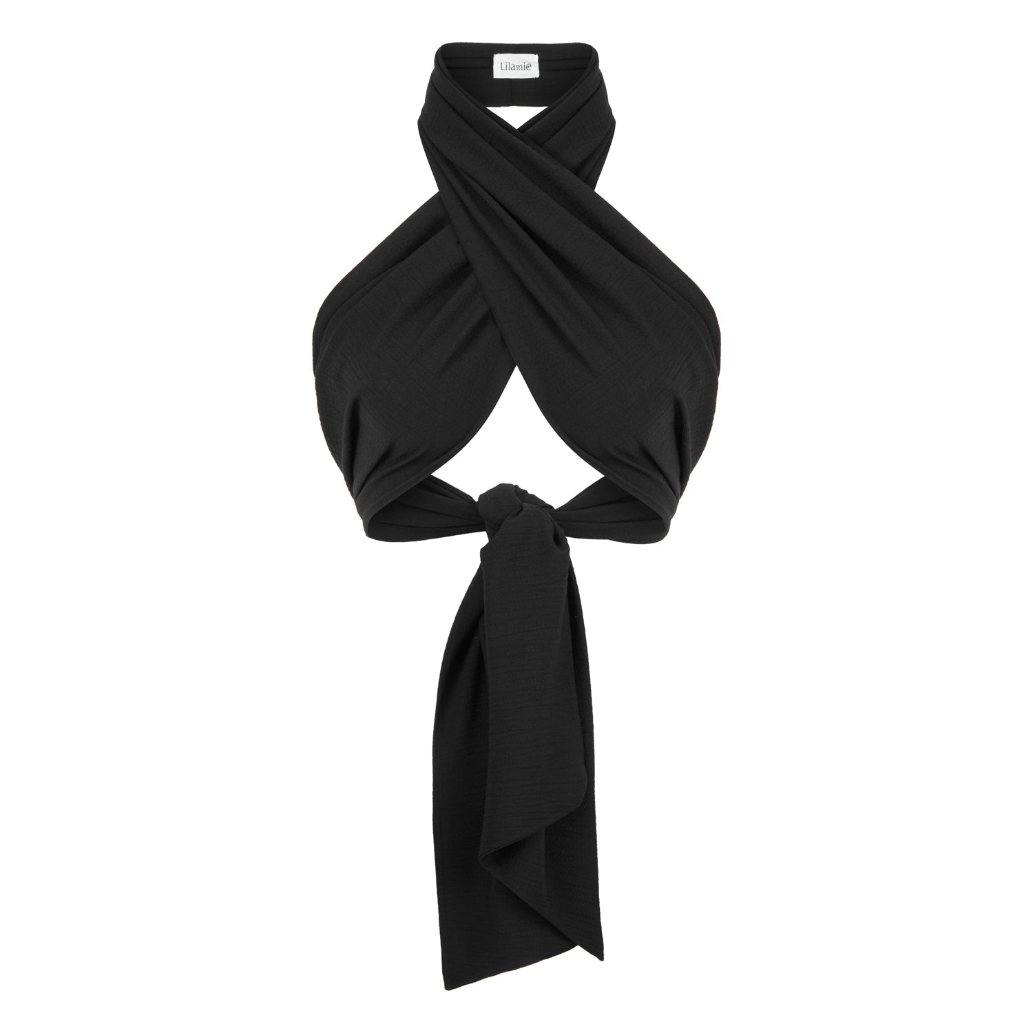Amalfi Cross Neck Bustier Top - Black