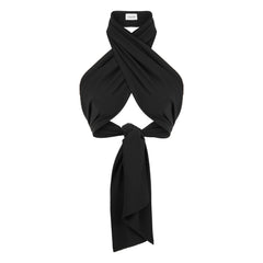 Amalfi Cross Neck Bustier Top - Black