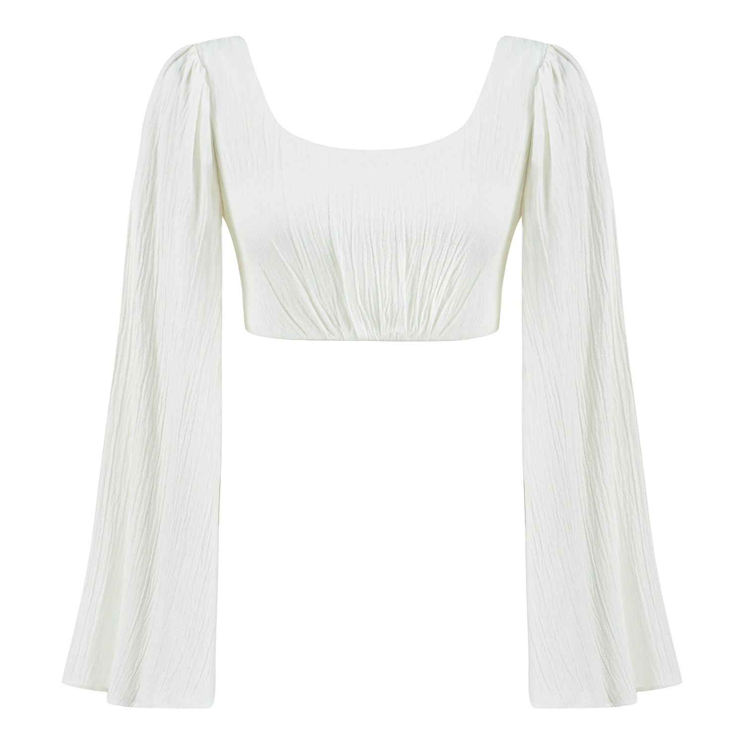 Amalfi  Relaxed Fit Oval Neck Crop Top - White