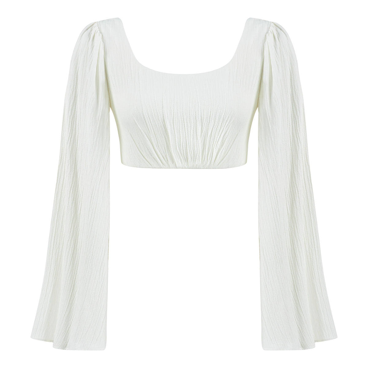 Amalfi  Relaxed Fit Oval Neck Crop Top - White