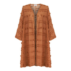 Capri Relaxed Fit Long Sleeve Caftan  - Brick