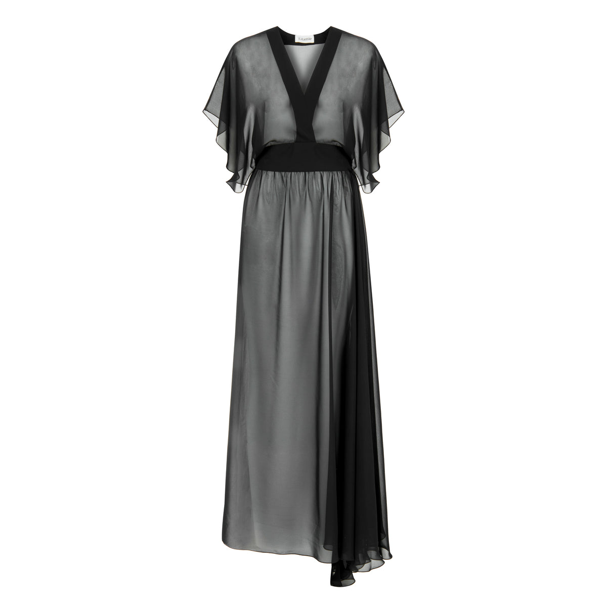 Ibiza V Neck Long Dress - Black