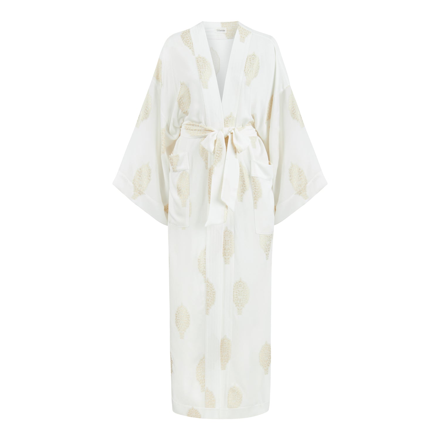 Larissa Long Sleeves Caftan - White