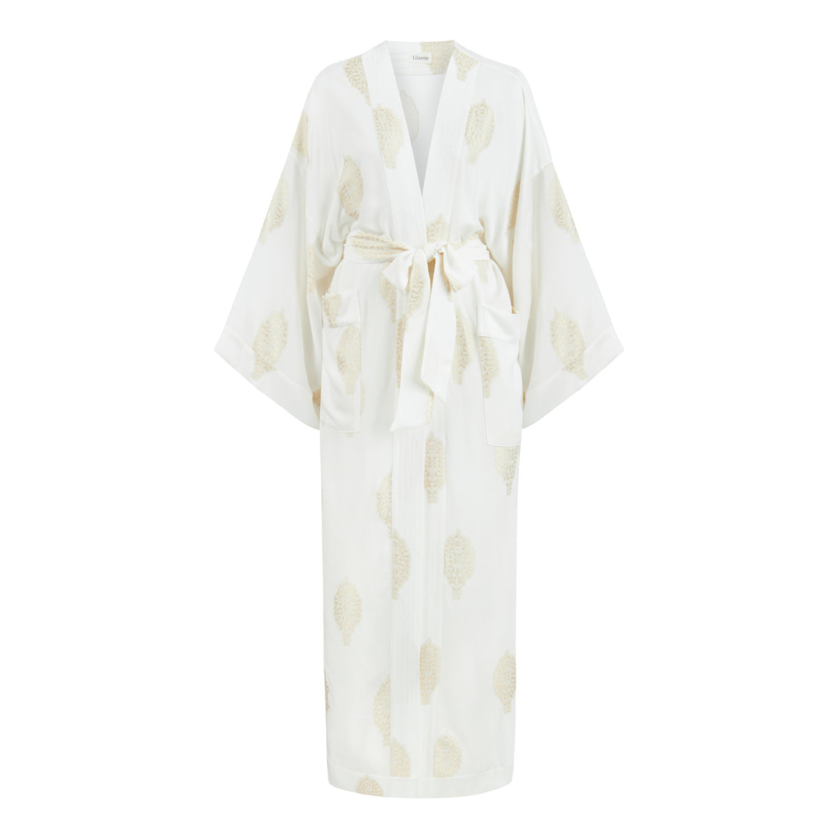 Larissa Long Sleeves Caftan - White