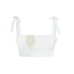 Larissa Strap Detail Bustier Top - White