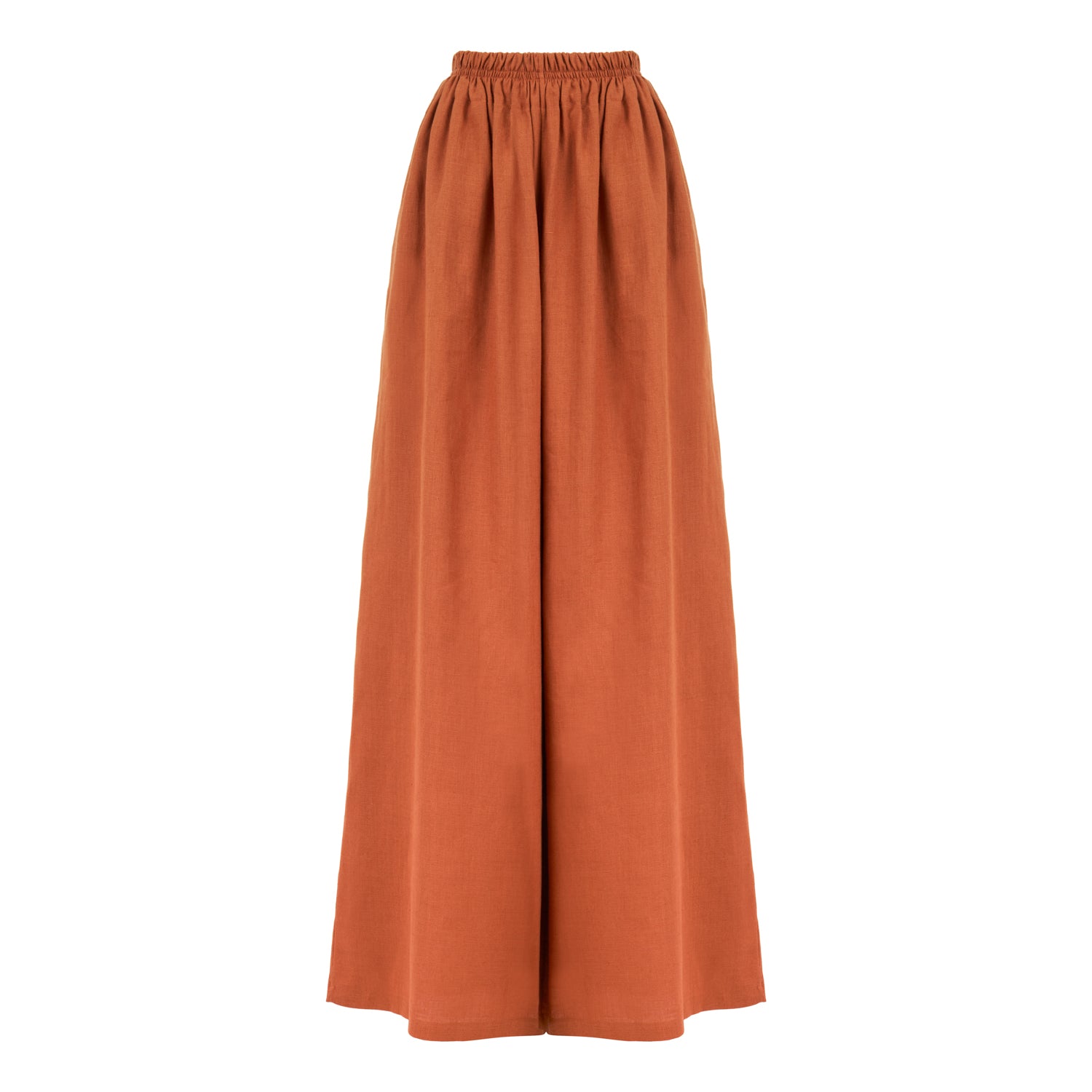 Marrakesh Loose Fit Elastic Waist Long Pants - Brick