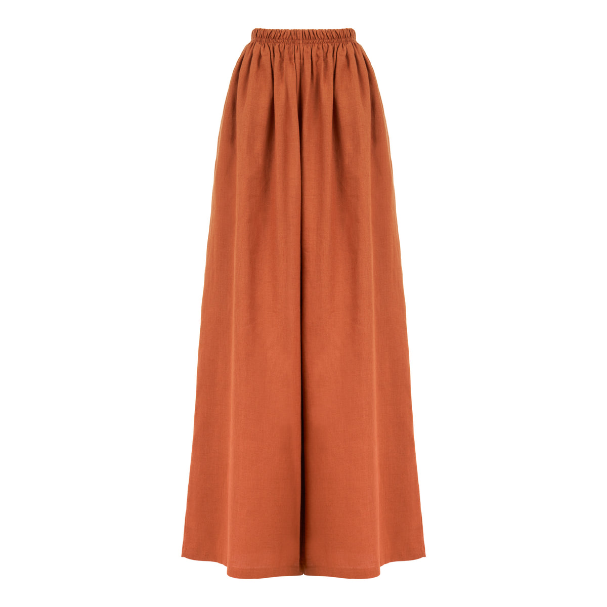 Marrakesh Loose Fit Elastic Waist Long Pants - Brick