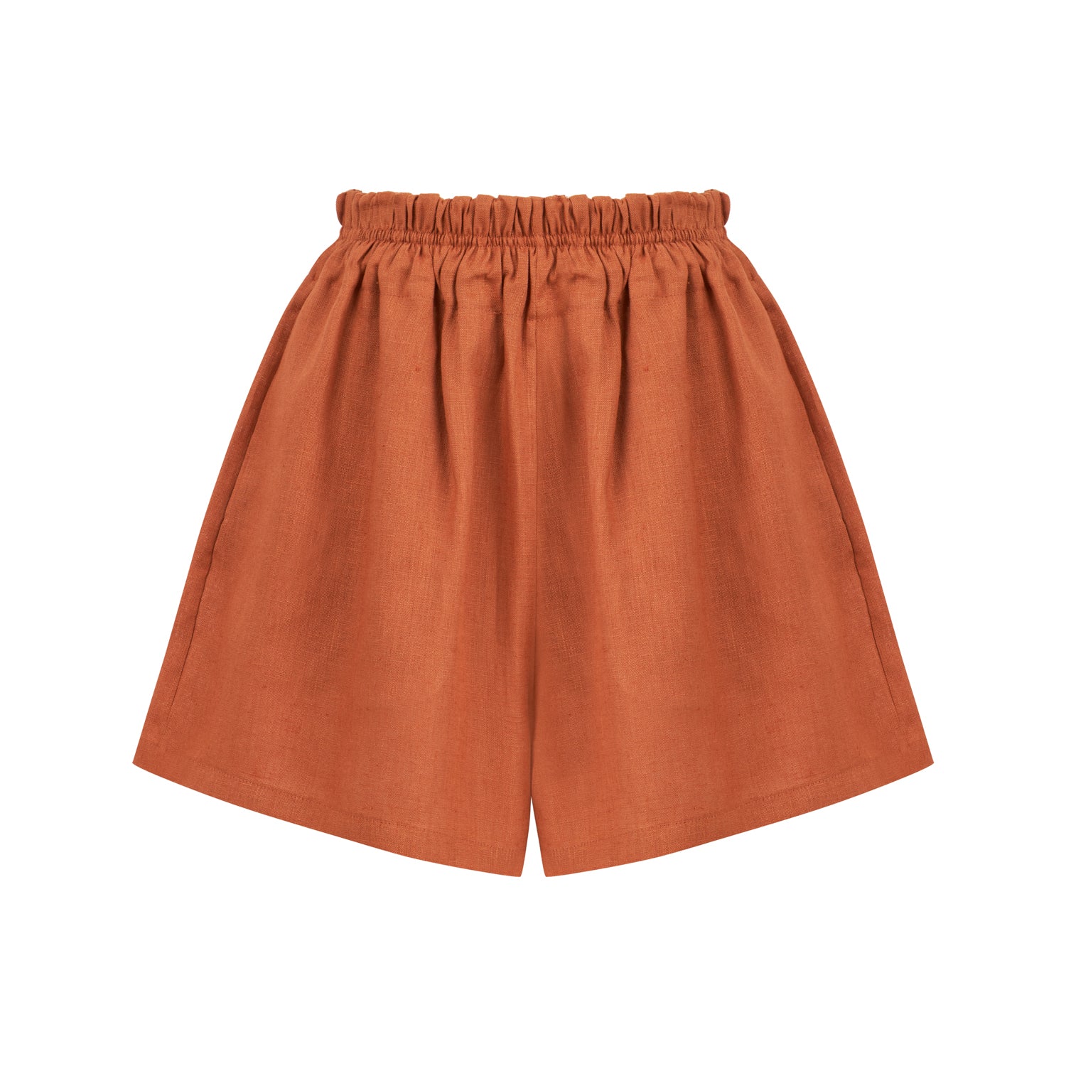 Marrakesh Loose Fit Elastic Waist Shorts - Brick