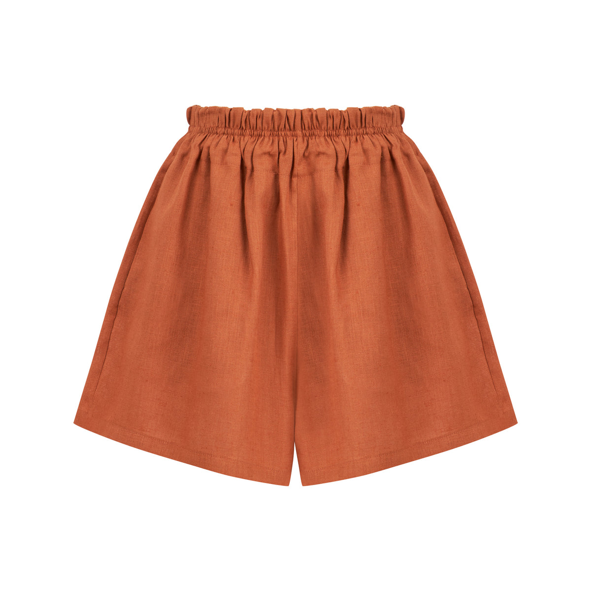 Marrakesh Loose Fit Elastic Waist Shorts - Brick