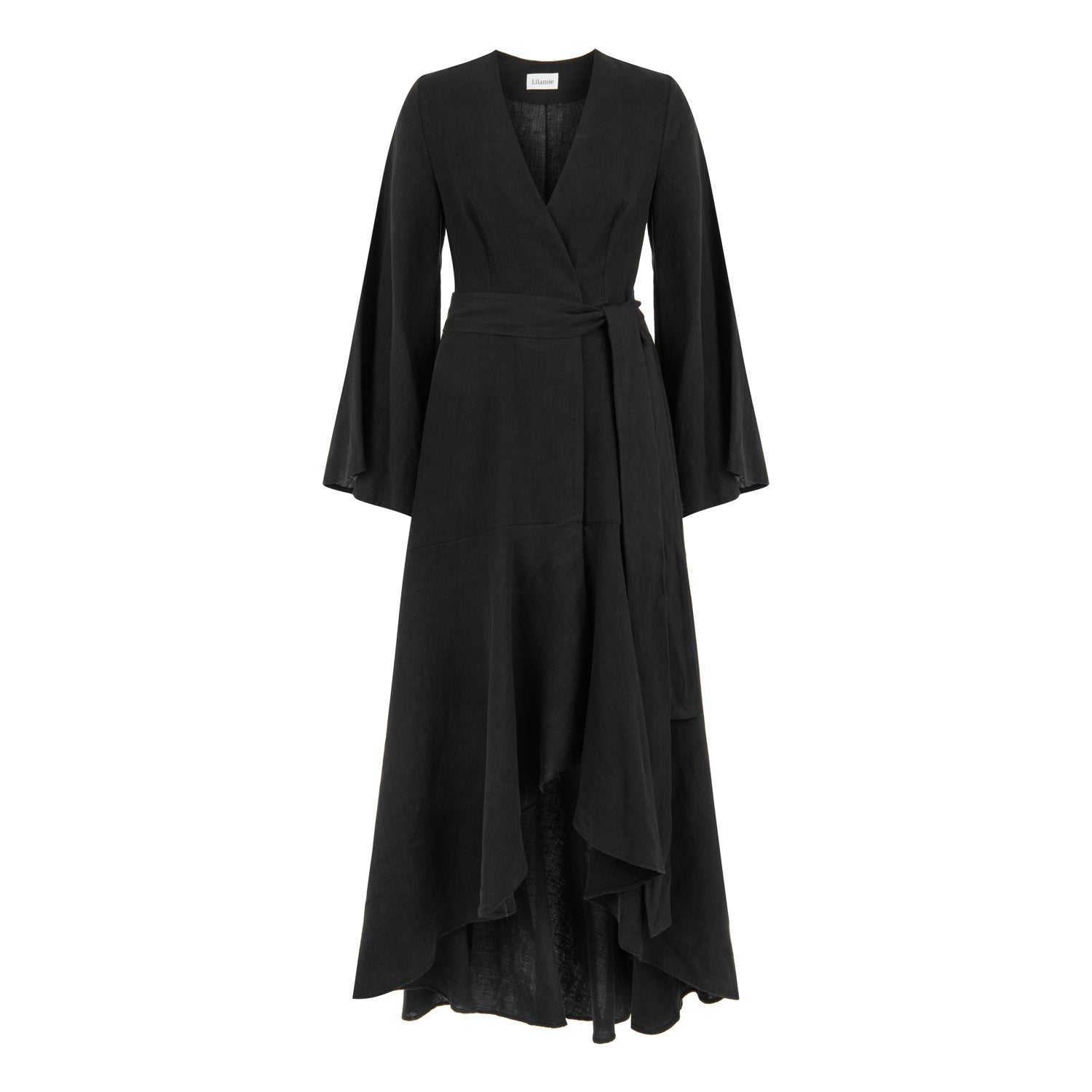 Monte Carlo Loose Fit V Neck Long Dress - Black