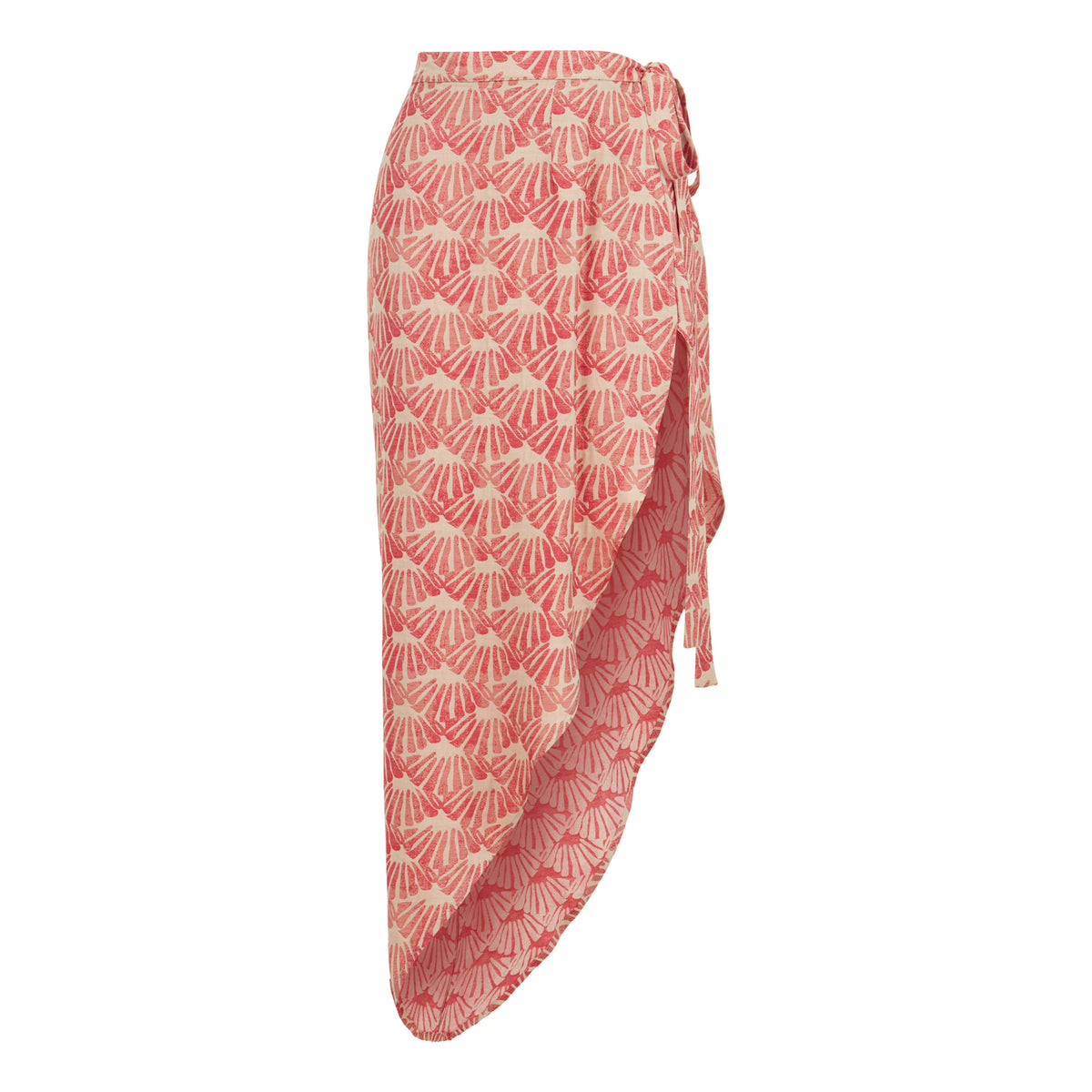 Palermo Side Slit Long Pareo Skirt -Red