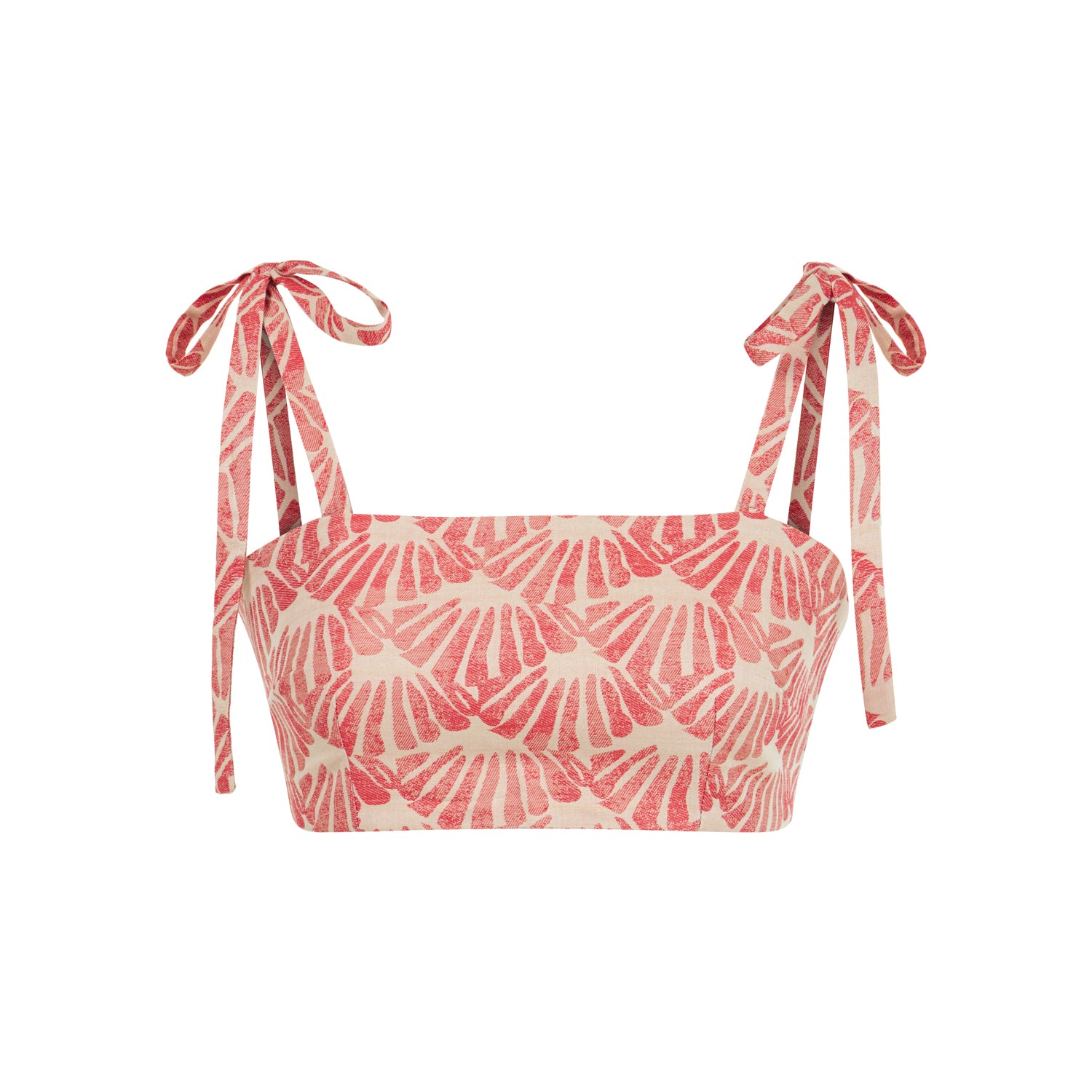Palermo Bustier Crop Top - Red