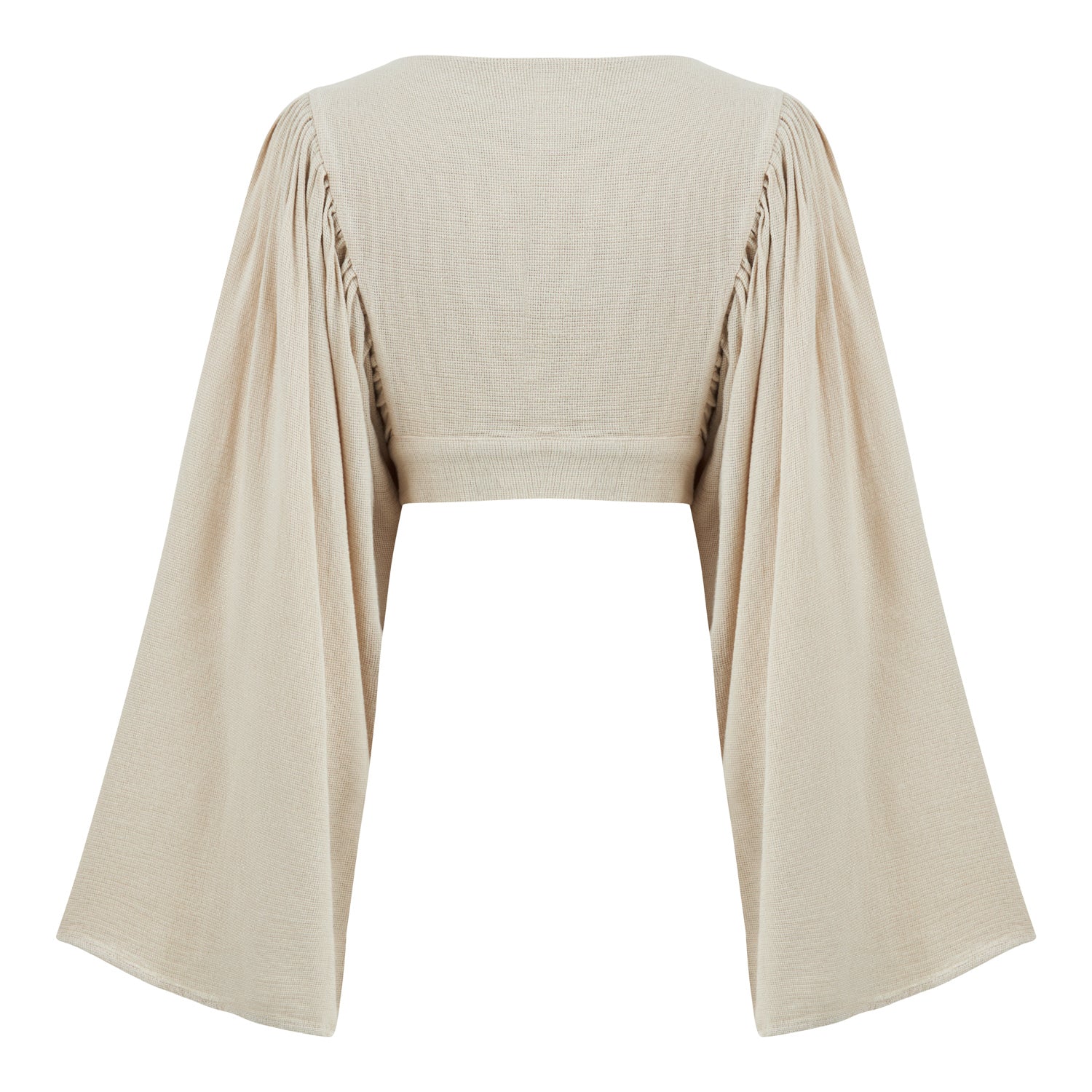 Venice Long Sleeve Cross Bustier Top - Beige