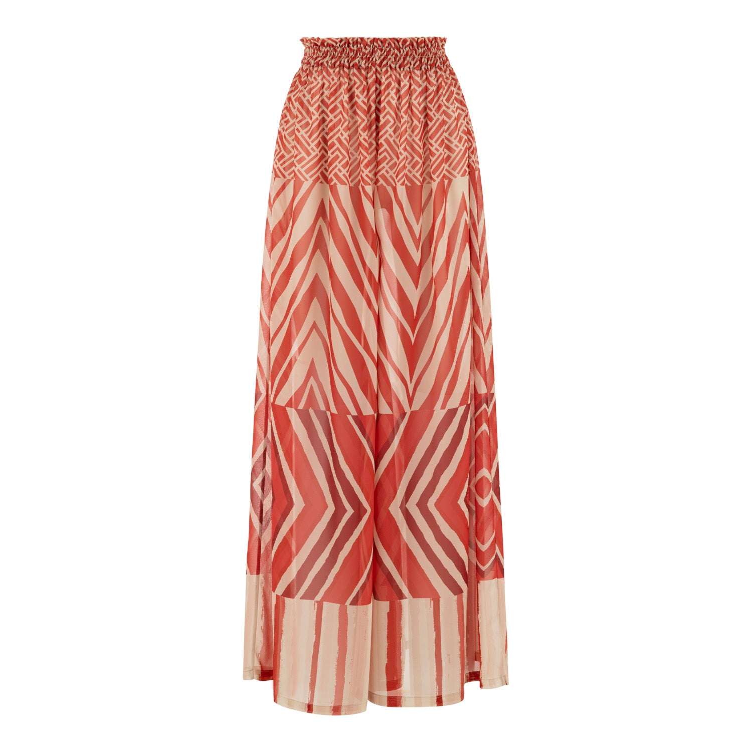Aruba Loose Fit Elastic Waist Long Pants - Red