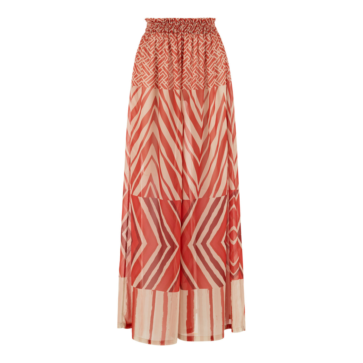 Aruba Loose Fit Elastic Waist Long Pants - Red