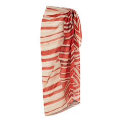Aruba Chiffon Side Tie Pareo Skirt - Red