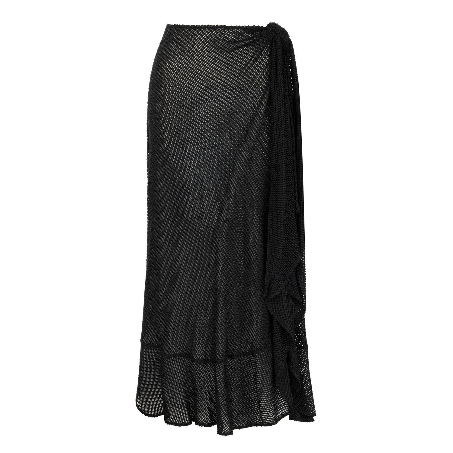 Carmen Elastic Waist Asymetric Cut Skirt - Black