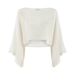 Carmen Loose Fit Long Sleeve Blouse - White