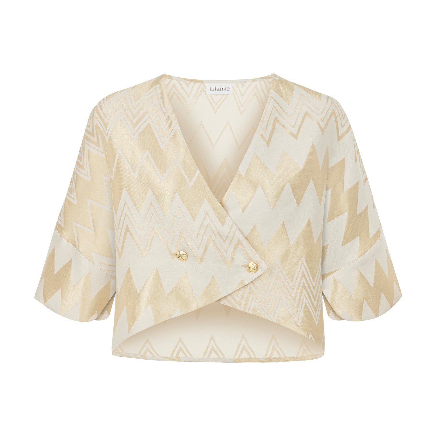 Madrid Short Sleeve Crop Jacket - Gold