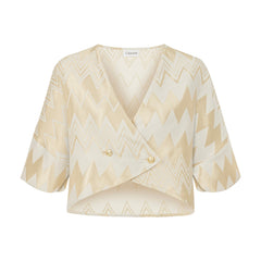 Madrid Short Sleeve Crop Jacket - Gold