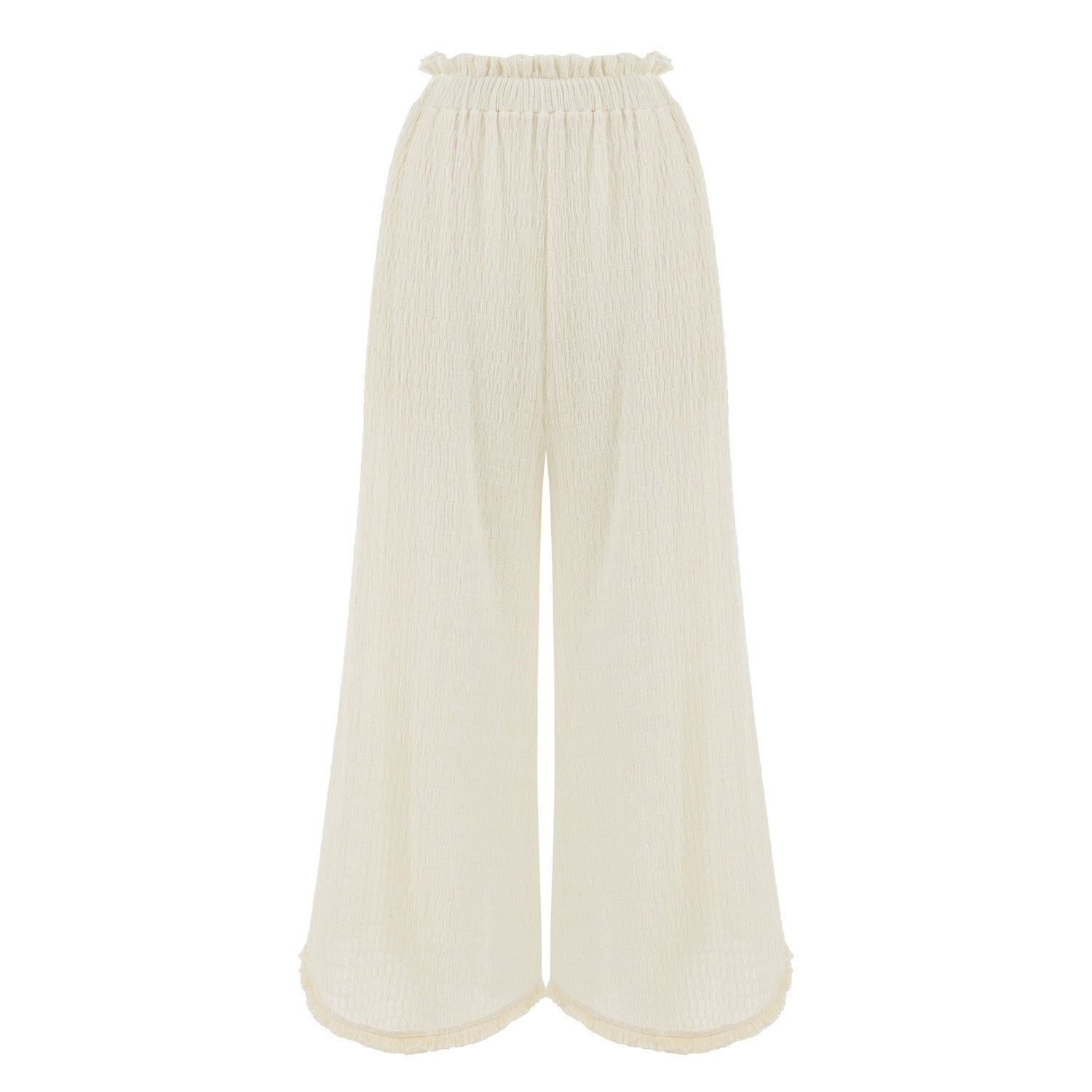 Rio Elastic Waist Long Pants - Beige