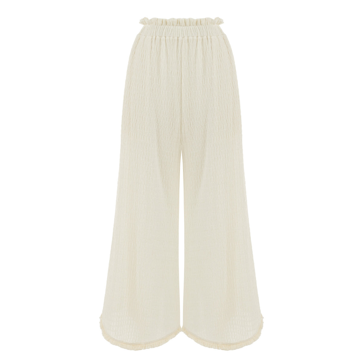 Rio Elastic Waist Long Pants - Beige