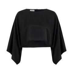 Soho Loose Fit Boat Neck Blouse - Black