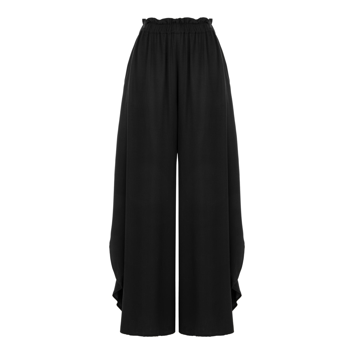Soho Loose Fit Elastic Waist Long Pants - Black