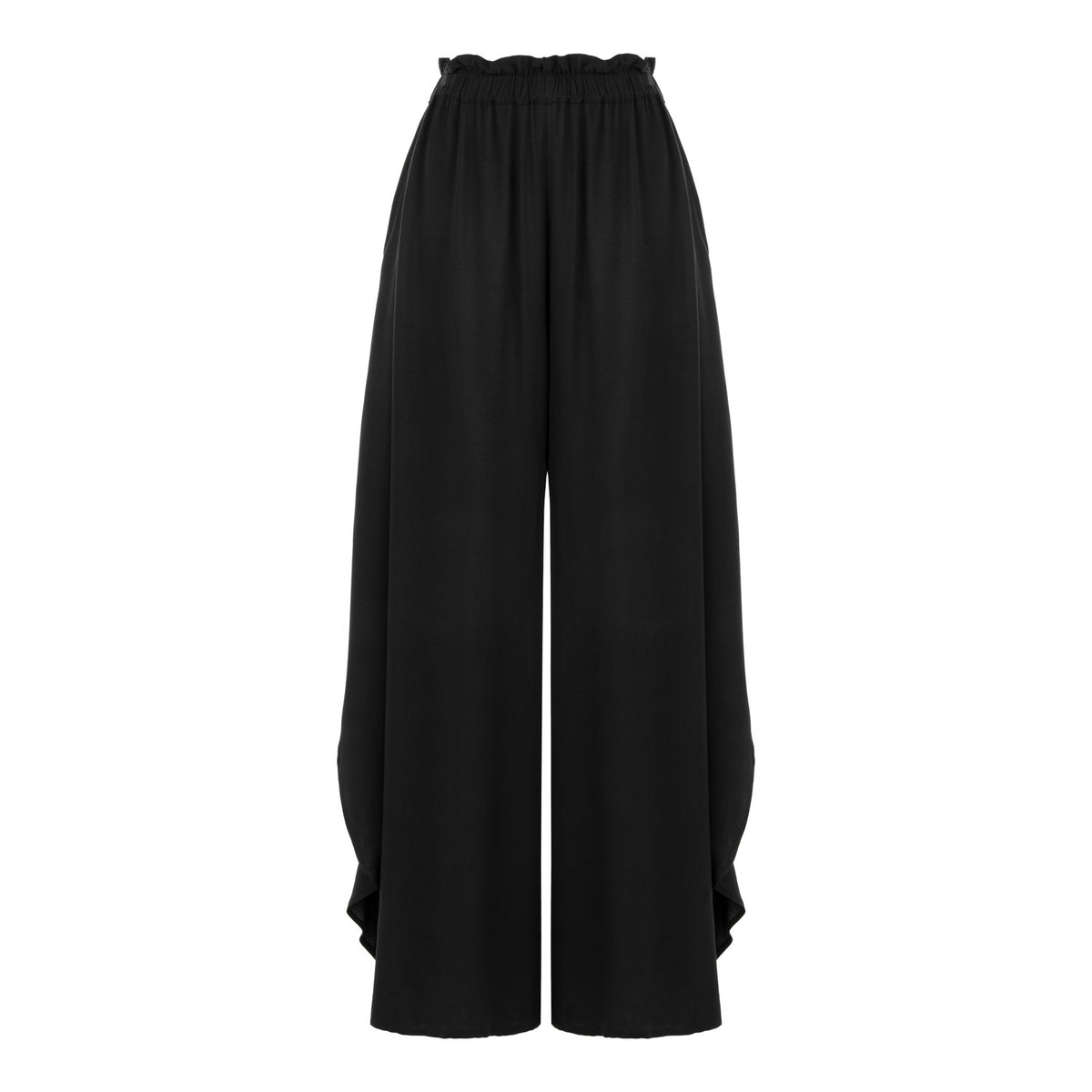 Soho Loose Fit Elastic Waist Long Pants - Black