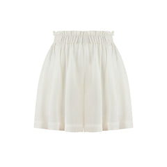 Soho Loose Fit Elastic Waist Line Shorts - White