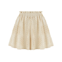 Tulum Loose Fit Elastic Waist Shorts - Beige