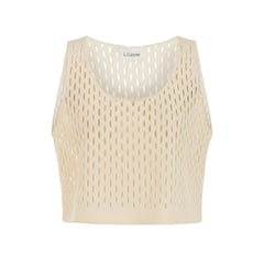 Tulum Loose Fit Sleevless Tank Top - Beige