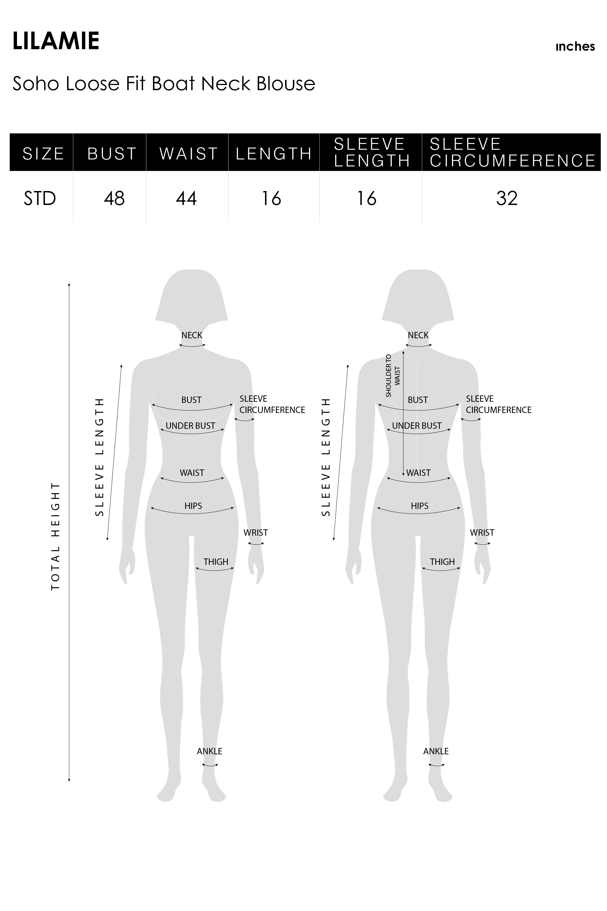 Soho Loose Fit Boat Neck Blouse - Black